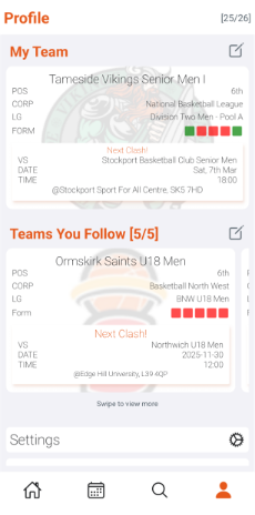 Profile page